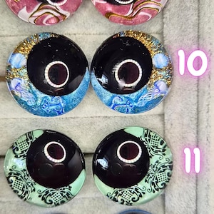 Ojos de seguridad de pupila negra de 30 mm pintados a mano, ojos kawaii, ojos amigurumi imagen 4
