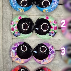 Ojos de seguridad de pupila negra de 30 mm pintados a mano, ojos kawaii, ojos amigurumi imagen 2