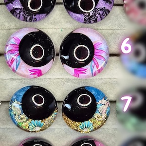 Ojos de seguridad de pupila negra de 30 mm pintados a mano, ojos kawaii, ojos amigurumi imagen 3