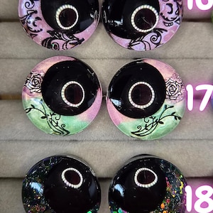 Ojos de seguridad de pupila negra de 30 mm pintados a mano, ojos kawaii, ojos amigurumi imagen 6