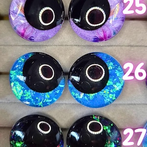 Ojos de seguridad de pupila negra de 30 mm pintados a mano, ojos kawaii, ojos amigurumi imagen 9