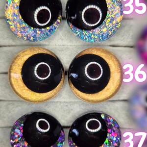 Ojos de seguridad de pupila negra de 30 mm pintados a mano, ojos kawaii, ojos amigurumi imagen 12