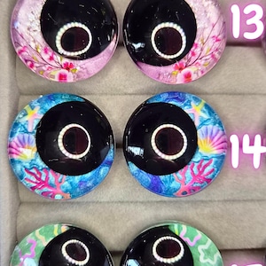 Ojos de seguridad de pupila negra de 30 mm pintados a mano, ojos kawaii, ojos amigurumi imagen 5