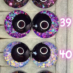 Ojos de seguridad de pupila negra de 30 mm pintados a mano, ojos kawaii, ojos amigurumi imagen 13