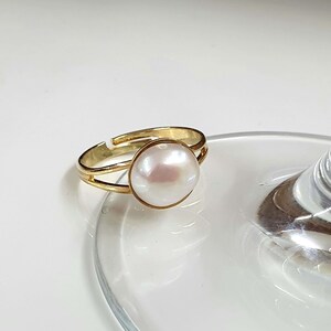 unique rings for women gold, Pearl Gold Ring, Pearl Gift Gold Ring, Statemet Pearl Ring, Bridal Ring