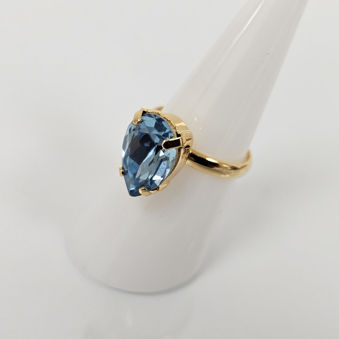 Open Ring Gold, Rhinestone Gold Ring, Adjustable Rings for Women Gold ...
