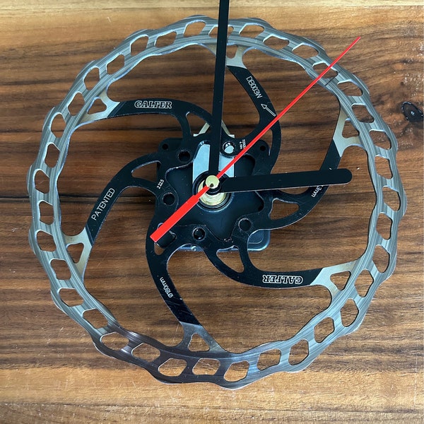 Horloge murale en disques de frein de vélo VTT VTT, cadeau GALFER pour cyclistes, cyclistes de route et VTT