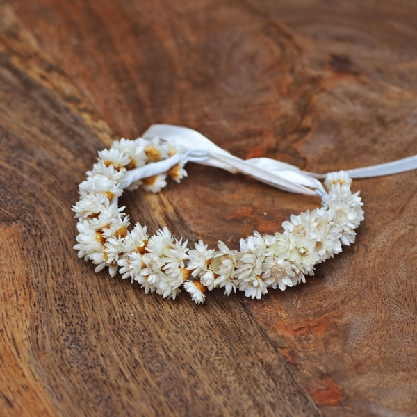 Delicate armband, dried flowers bracelet, natural white flower, wedding wristband, bride armband, bridesmaid, first communion, organic, boho