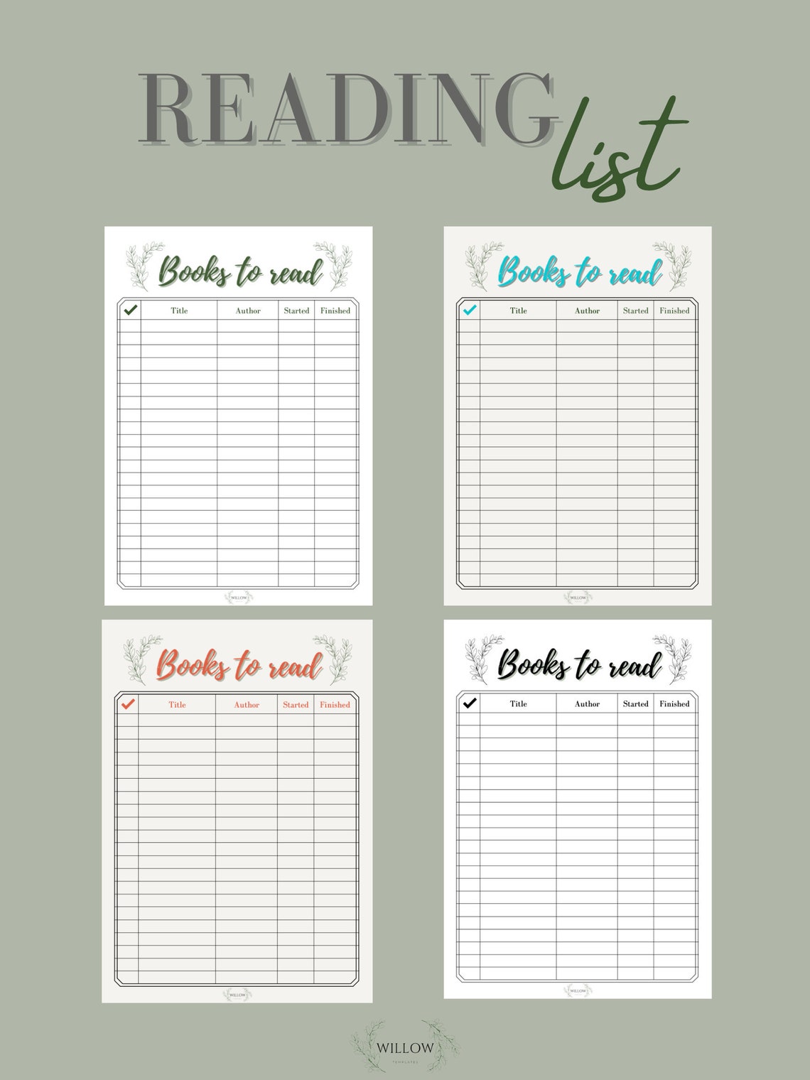 A4 Reading List Template Digital & Printable Etsy A4 Reading List Template Digital & Printable Etsy