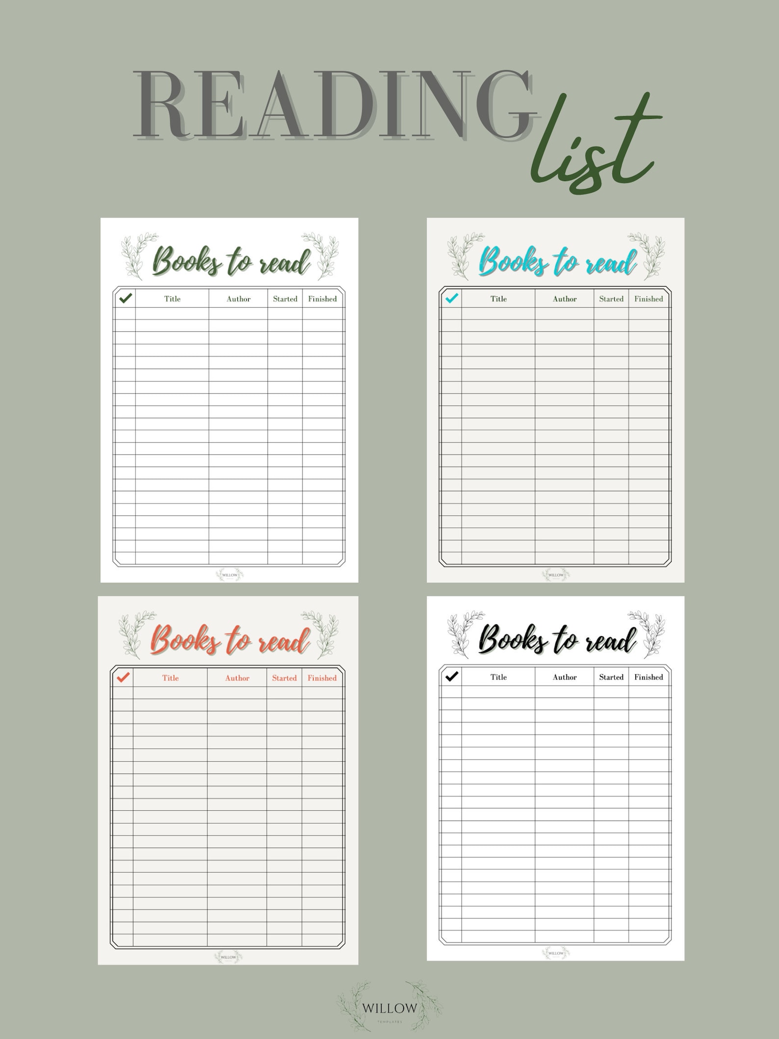 A4 Reading List Template Digital & Printable Etsy A4 Reading List Template Digital & Printable Etsy