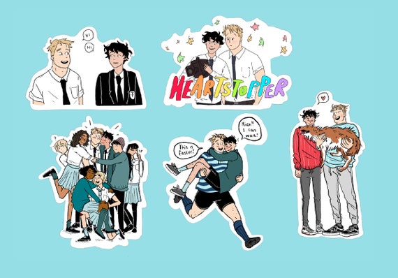 Heartstopper Stickers 5 Piece Handmade for Phone Cases, Ipads or Computers  -  UK