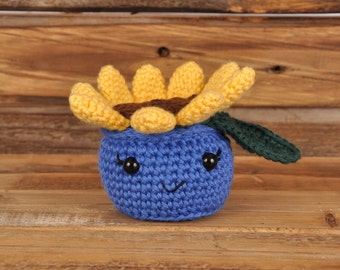 Planta de Girasol, Planta de Ganchillo, Flor de Ganchillo, Hecha a mano, Amigurumi, Regalo para Amiga, Regalo de Cumpleaños, Regalo para Ella, Planta de Oficina