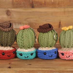 Cactus Keychain, Tag-A-Long, Crochet Plant, Crochet Cactus, Hand Made, Amigurumi, Gift for Friend, Birthday Gift, Gift for Her, Office Plant