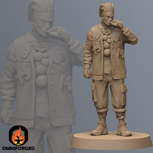 Shun Cyberpunk Unit9 3D Printed RPG Sci-FI Miniature Mini Figure 32mm
