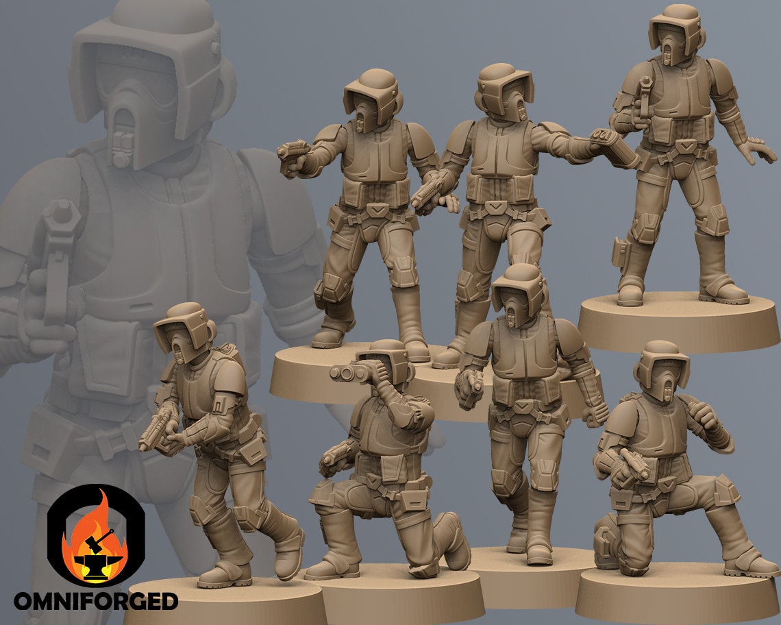 Scouts with Pistols Star wars Legion Miniature 3D Printed Resin Mini - Picture 16 of 16