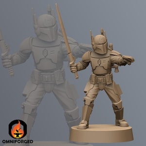 Death Watch Commander SW Legion RPG 3D Printed Sci-FI Miniature Mini