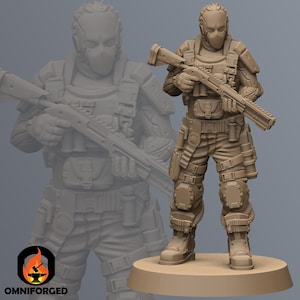 Alpha-S Trooper Cyberpunk Unit9 3D Printed RPG Sci-FI Miniature Mini Figure 32mm
