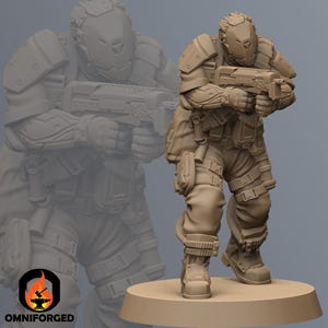 Alpha-A Trooper Cyberpunk Unit9 3D Printed RPG Sci-FI Miniature Mini Figure 32mm
