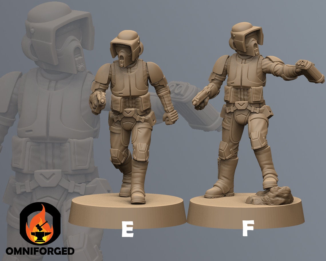 Scouts with Pistols Star wars Legion Miniature 3D Printed Resin Mini - Picture 11 of 16