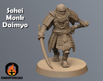 Sohei Monk Daimyo | Mizuchi Clan | Kyoushuneko | Table Top Gaming | RPG | D&D |   3D Printed Miniature
