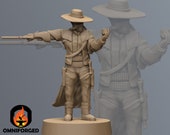 Blue Gunslinger Legion Scale Nyverdale Tabletop 3D Printed Miniature