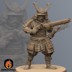 Samurai Musketman | Kyoushuneko | Table Top Gaming Mini | RPG | D&D | 3D Printed Miniature 28mm