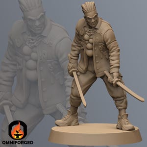 Shun Cyberpunk Unit9 3D Printed RPG Sci-FI Miniature Mini Figure 32mm