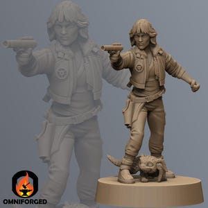 Kay Vess with Nix SW Legion RPG 3D Printed Sci-FI Miniature Mini