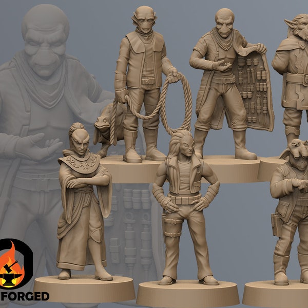 Civilian Set 1 |  Black Remnant | Tabletop Gaming | 3D Printed Miniature