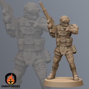 Frostbyte Cyberpunk Unit9 3D Printed RPG Sci-FI Miniature Mini Figure 32mm