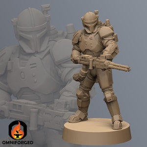 Mandalorian Paz Vizsla Proxy Pose C SW Legion, RPG 3D Printed Sci-FI D&D Miniature Mini