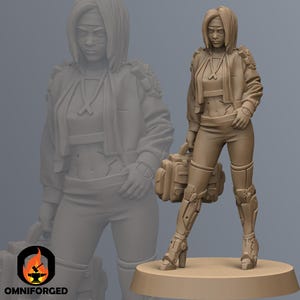 AbbyTurner Cyberpunk Unit9 3D Printed RPG Sci-FI Miniature Mini Figure 32mm