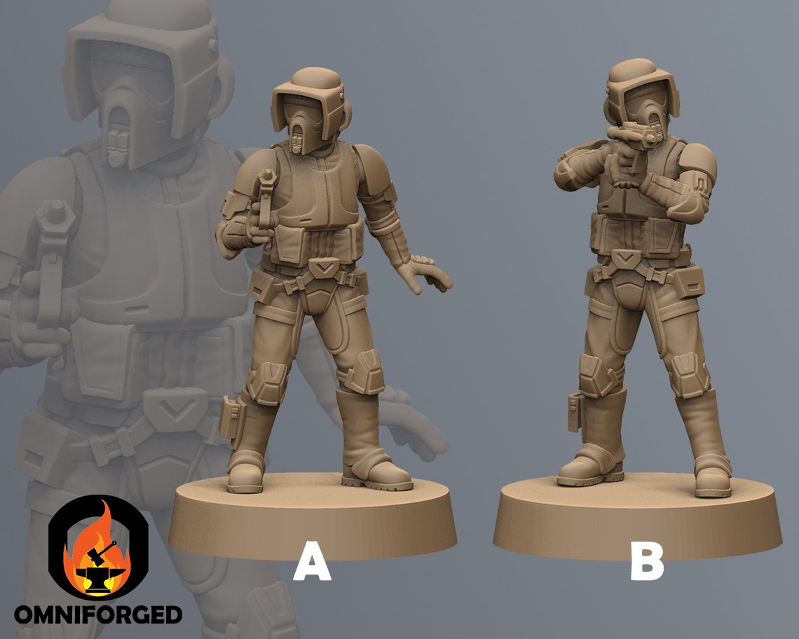 Scouts with Pistols Star wars Legion Miniature 3D Printed Resin Mini - Picture 7 of 16
