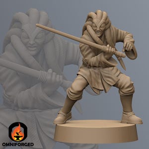 Sábio místico com tenáculos SW Legion RPG 3D impresso em miniatura de ficção científica
