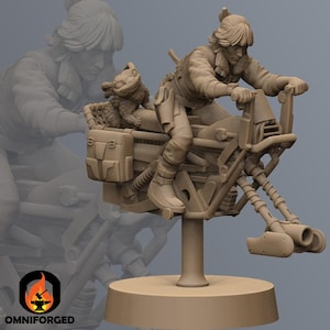 Kay Vess on Speeder with Nix SW Legion RPG 3D Printed Sci-FI Miniature Mini