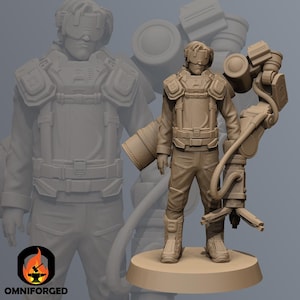 Jarvis Cyberpunk Unit9 3D Printed RPG Sci-FI Miniature Mini Figure 32mm