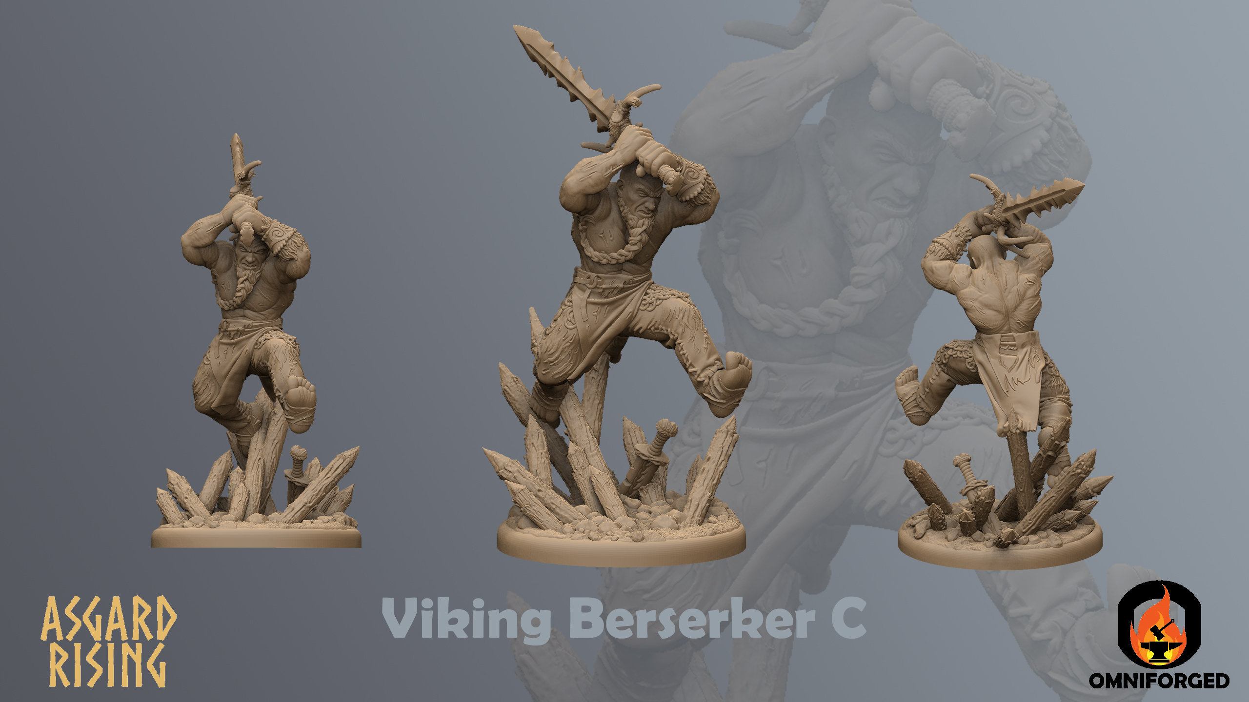 Viking Berserker | 32mm | Asgard Rising | Human Warrior | Miniatures for D&D | - Picture 10 of 13