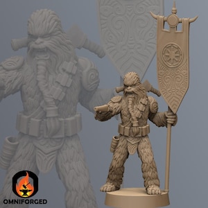 Furry Standard Bearer SW Legion RPG 3D Printed Sci-FI Miniature Mini