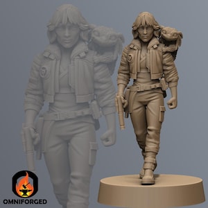 Kay Vess with Nix SW Legion RPG 3D Printed Sci-FI Miniature Mini