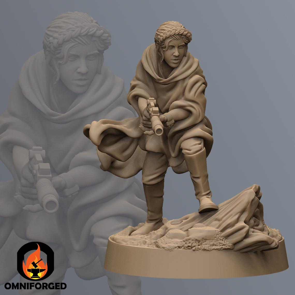 Figurine 3D 1/64 Princesse Leia - Pour Diorama Voiture 1:64, Multi-couleur, Neuve
