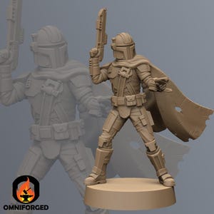 Old-Way Mercenary Captain SW RPG Legion 3D Printed Sci-FI Miniature Mini