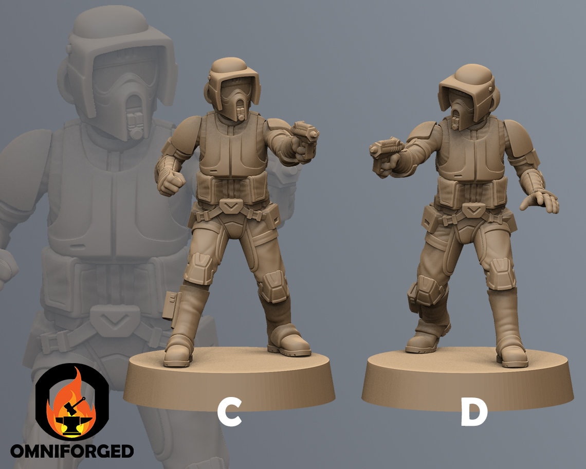 Scouts with Pistols Star wars Legion Miniature 3D Printed Resin Mini - Picture 9 of 16
