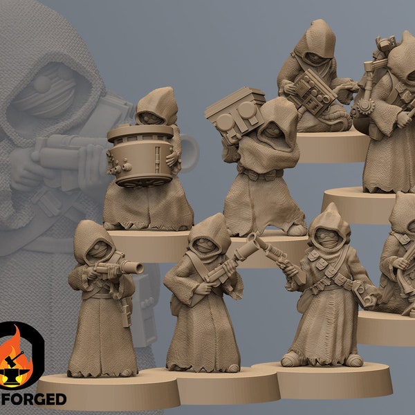 Droid Thieves Warband | Black Remnant | 3D Printed Miniature