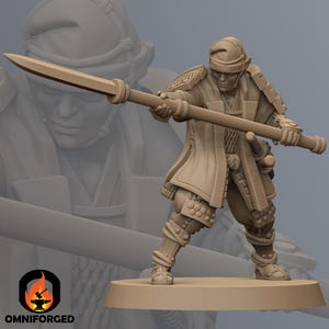 Hatamono Daimyo Guard - Naginata | Kyoushuneko | Table Top Gaming Mini | RPG | D&D | 3D Printed Miniature 28mm