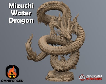 Mizuchi Water Dragon | Large | Kyoushuneko | Table Top Gaming | RPG | D&D |   3D Printed Miniature