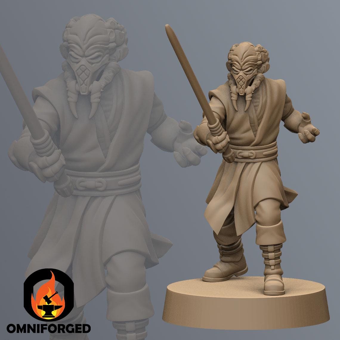 Alien General SW Legion RPG 3D Printed Sci-FI Miniature Mini