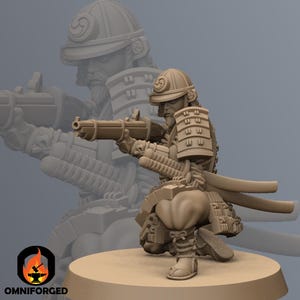 Samurai Musketman | Kyoushuneko | Table Top Gaming Mini | RPG | D&D | 3D Printed Miniature 28mm