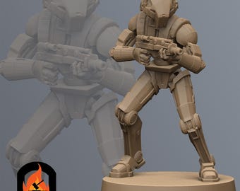 Ancient Assassin Droid SW Legion RPG 3D Printed Sci-FI Miniature Mini