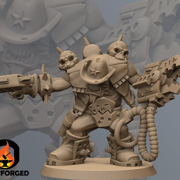 Warboz 02 Sheriff | Wild Western Orcs | Ghamak | Table Top Gaming | RPG | D&D |   3D Printed Miniature