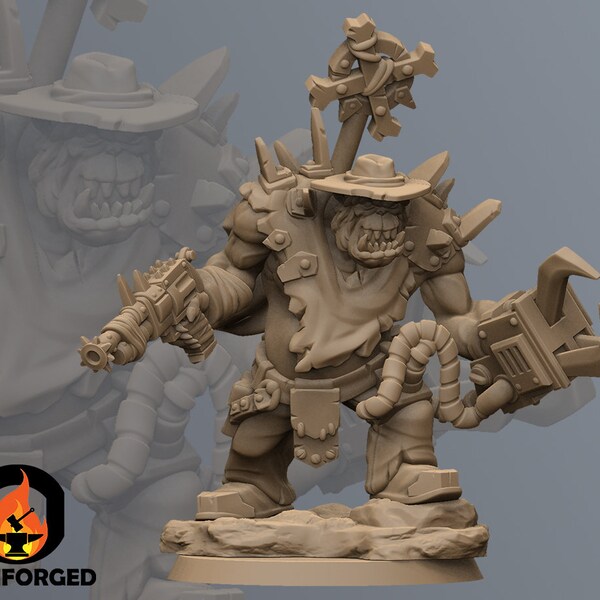 Sheriff Bozz 2  | Wild Western Orcs | Ghamak | Table Top Gaming | RPG | D&D |   3D Printed Miniature